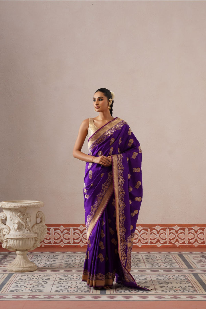Purple Floral Saree