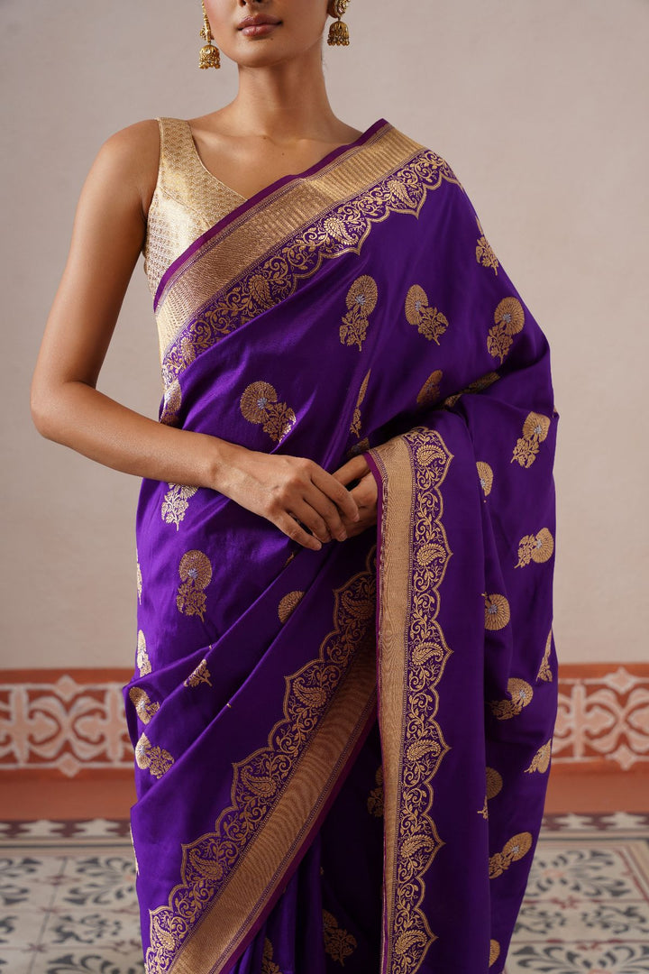 Purple Floral Saree