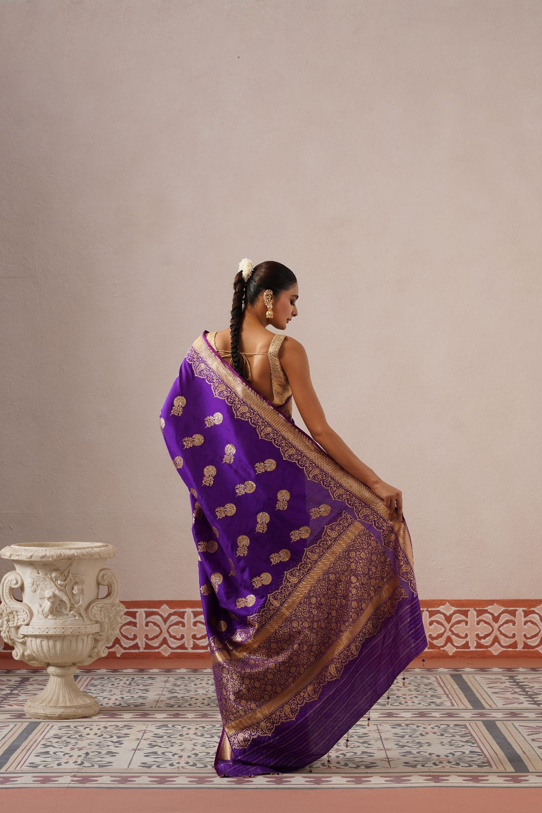 Purple Floral Saree