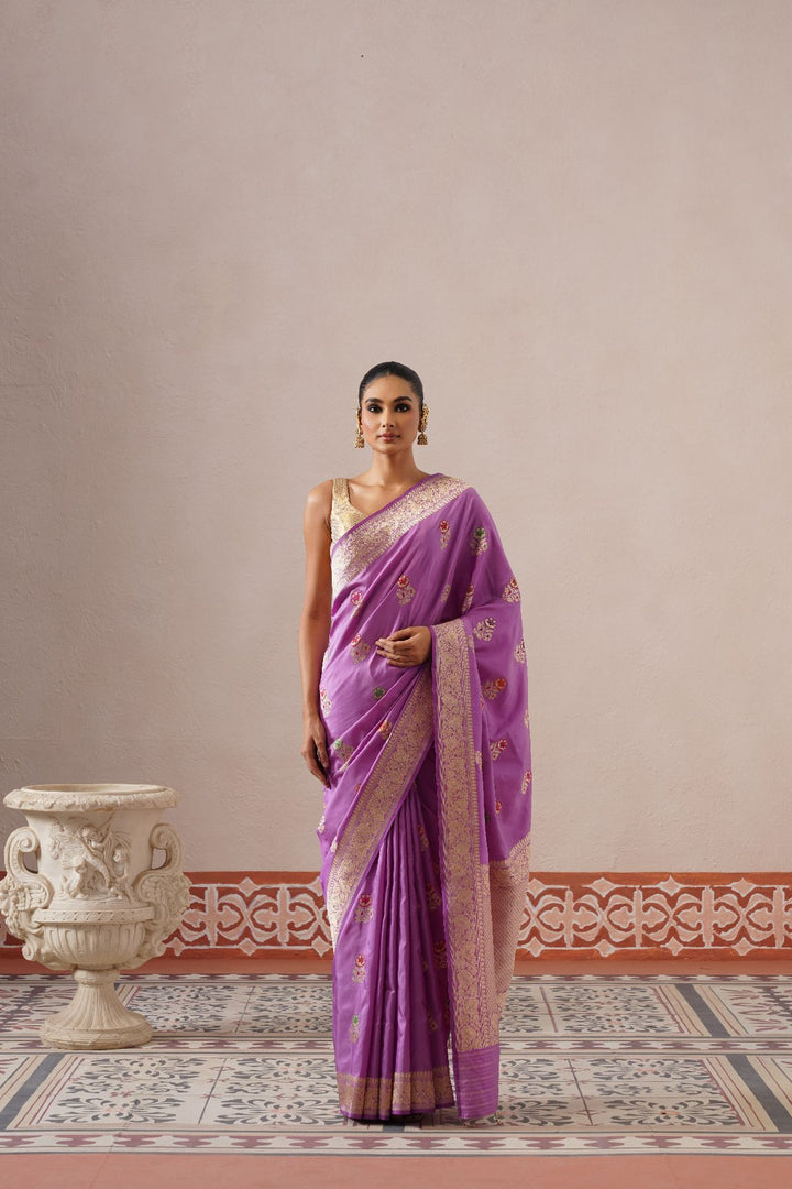 Lilac Floral Saree
