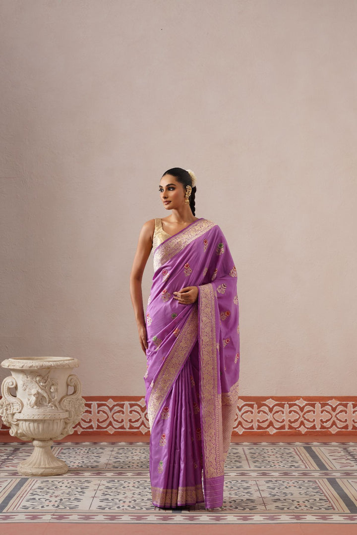 Lilac Floral Saree
