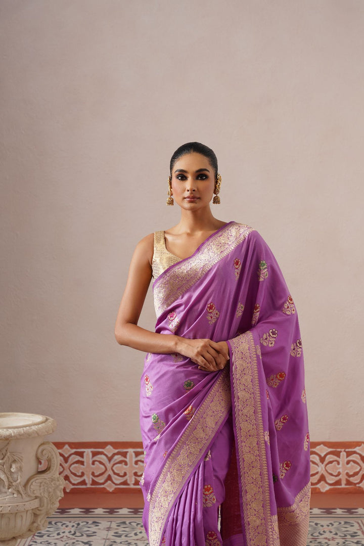 Lilac Floral Saree