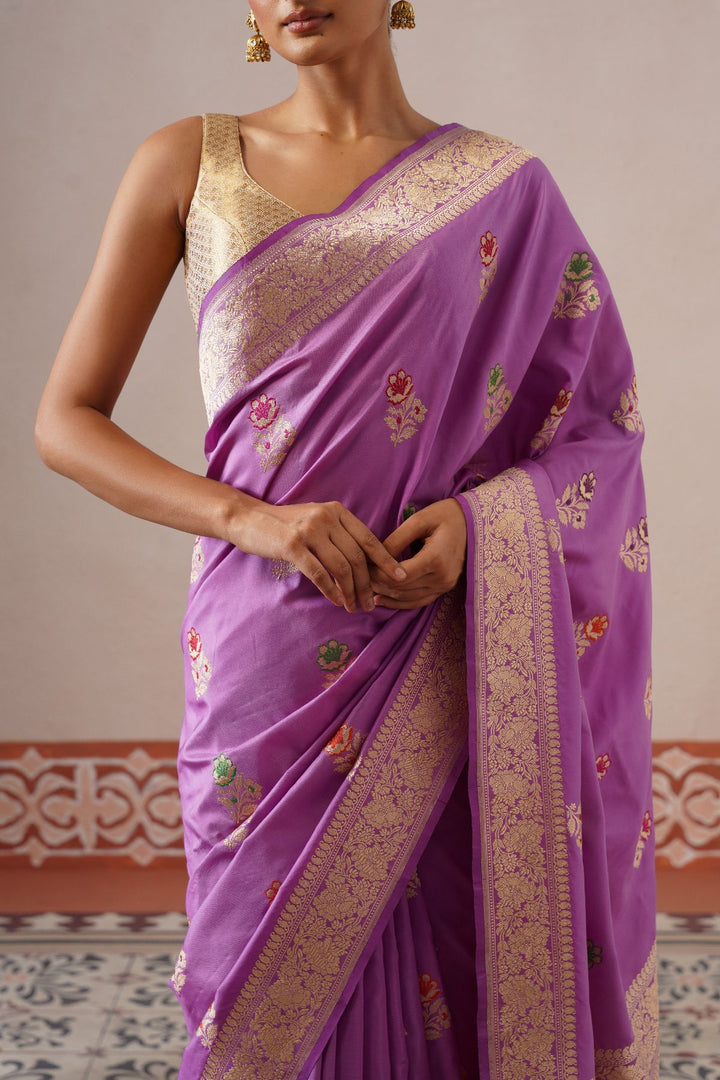 Lilac Floral Saree