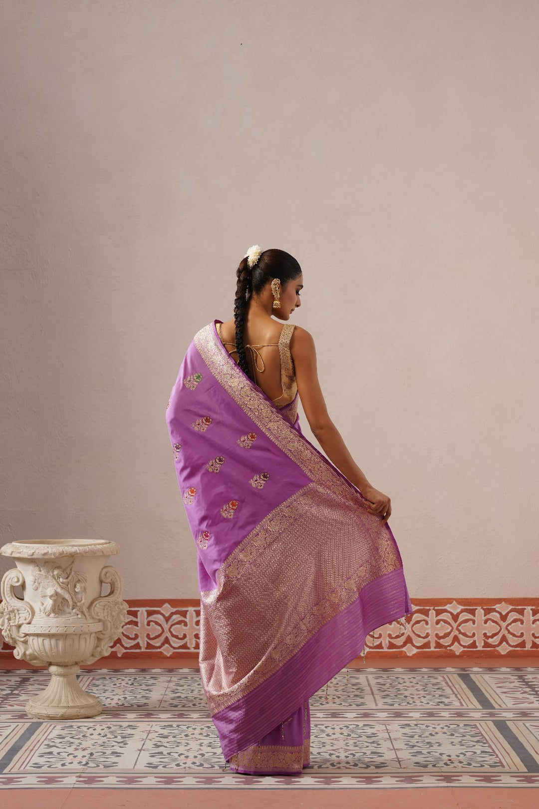 Lilac Floral Saree
