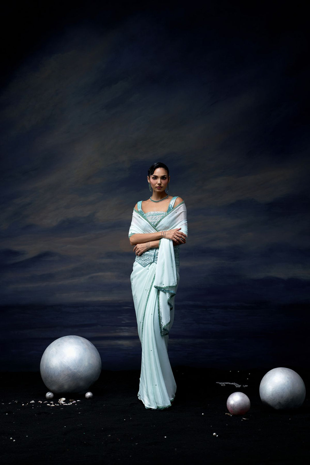 Ocean Mist Saree Set