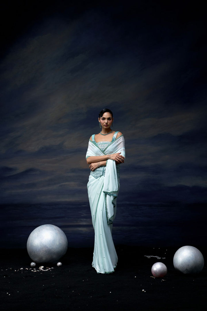 Ocean Mist Saree Set