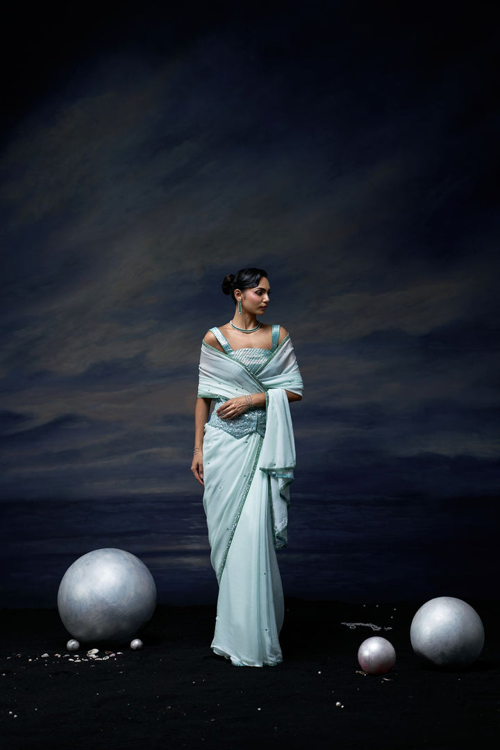 Ocean Mist Saree Set