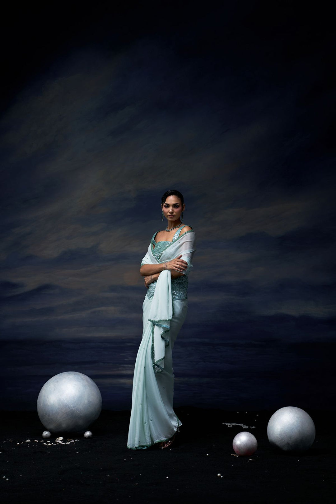 Ocean Mist Saree Set