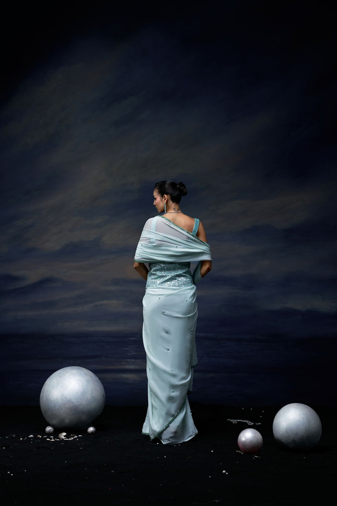 Ocean Mist Saree Set