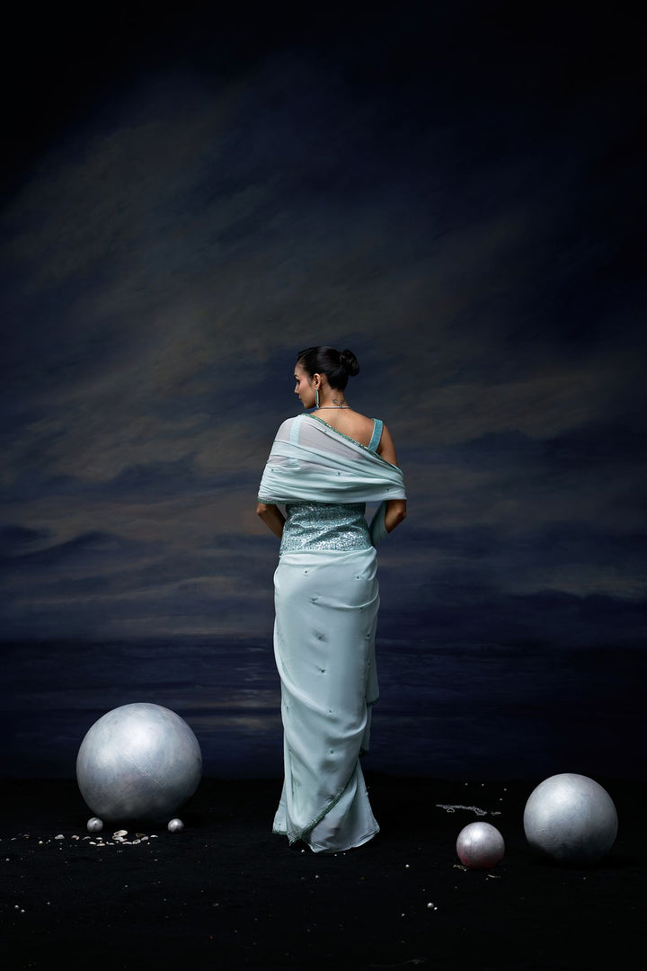 Ocean Mist Saree Set