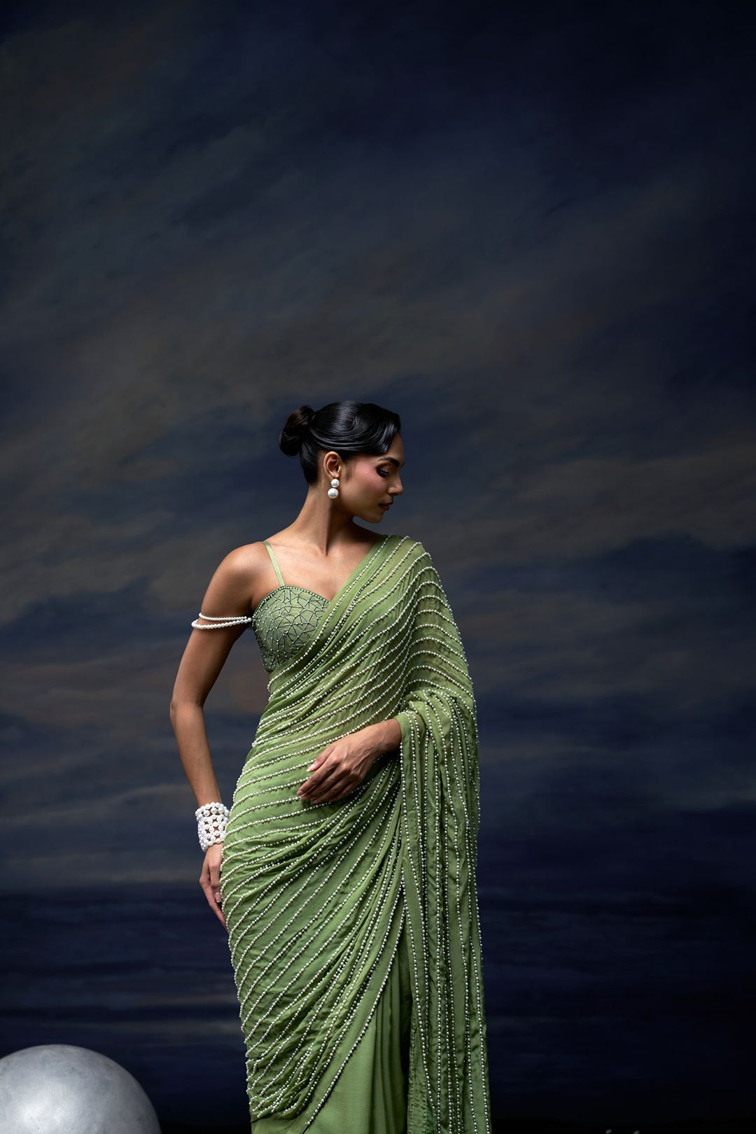 Sea Pearl Saree Set