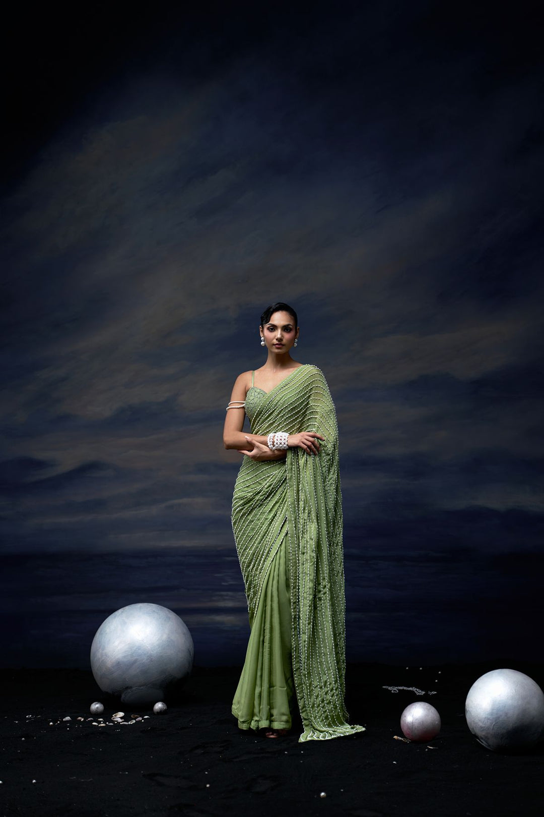 Sea Pearl Saree Set