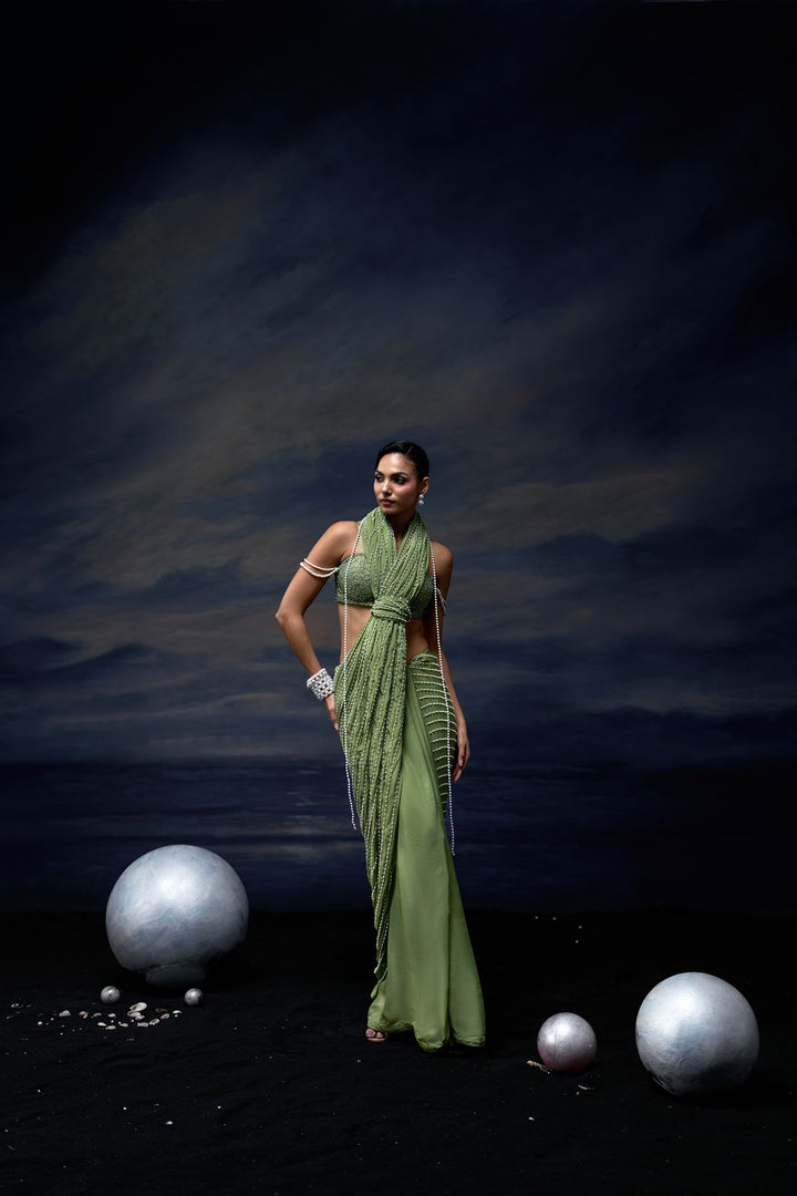Sea Pearl Saree Set