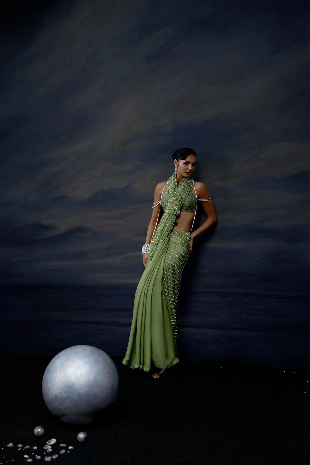 Sea Pearl Saree Set