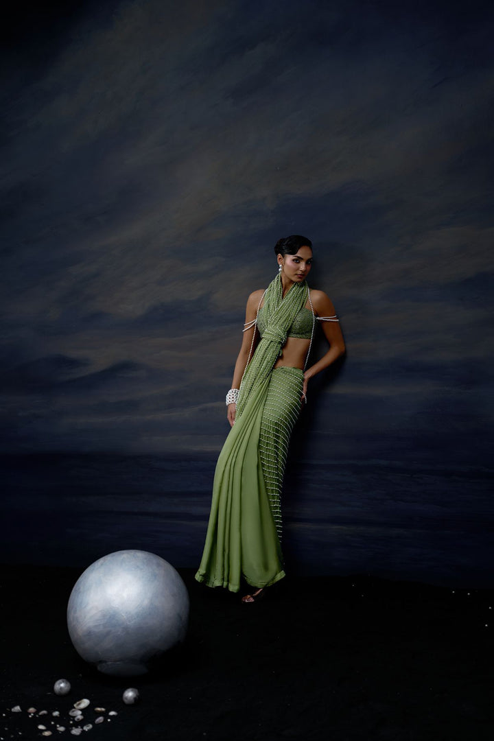 Sea Pearl Saree Set