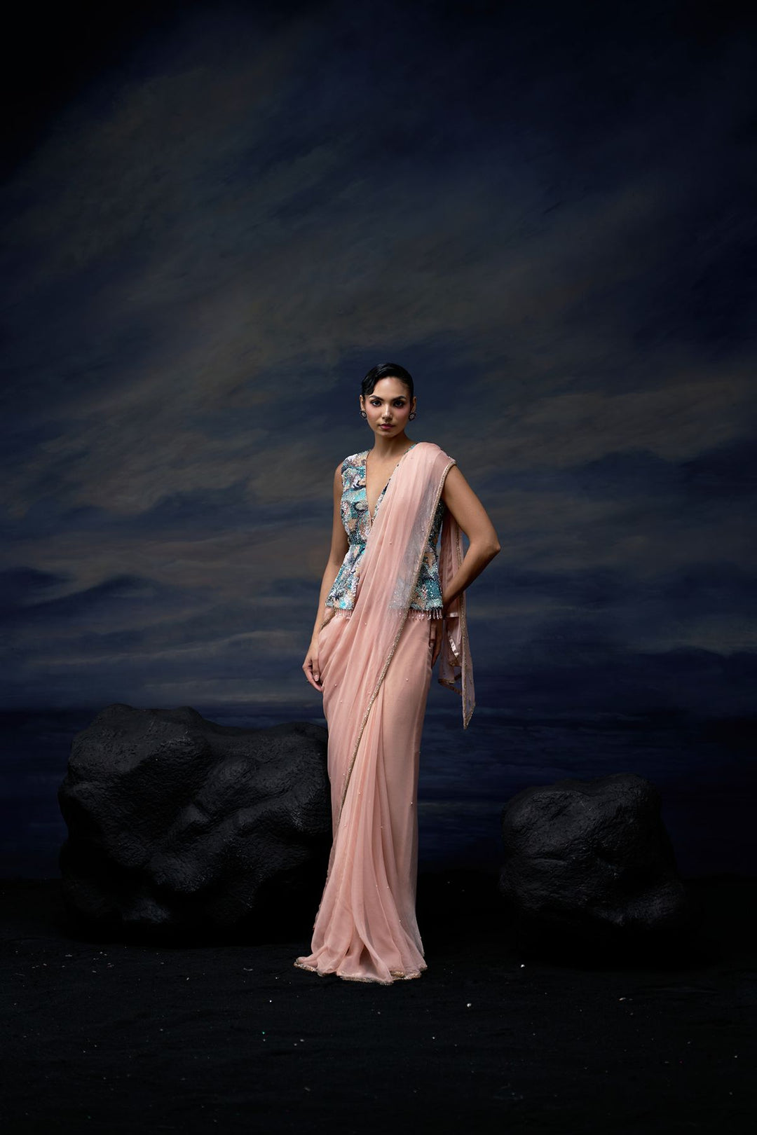 Ocean Sovereign Saree Set