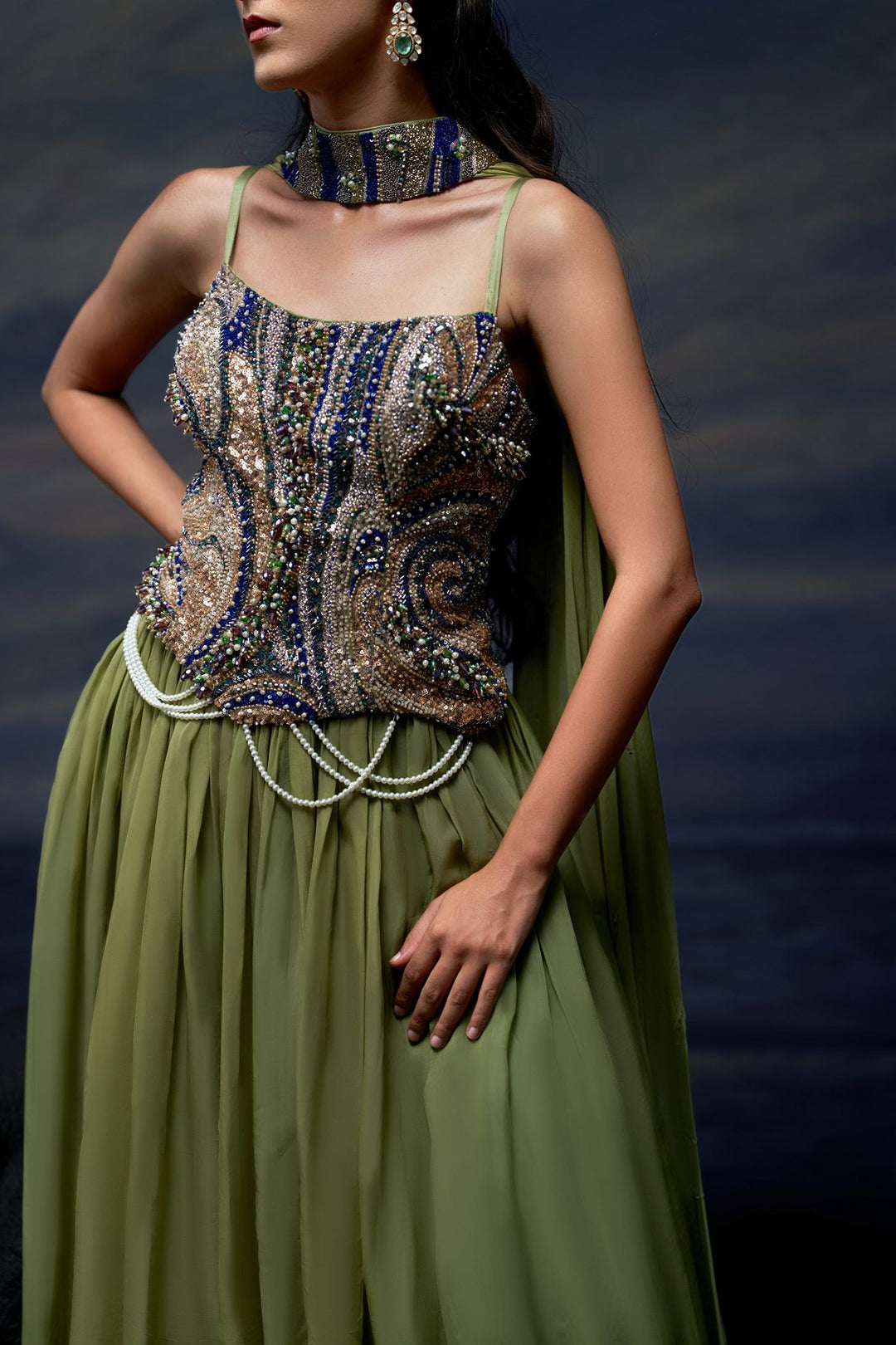 Whispering Sea Lehenga Set