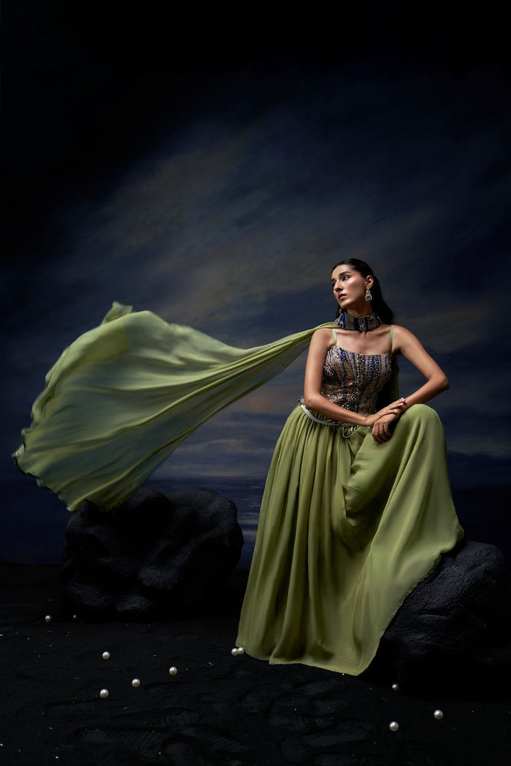 Whispering Sea Lehenga Set