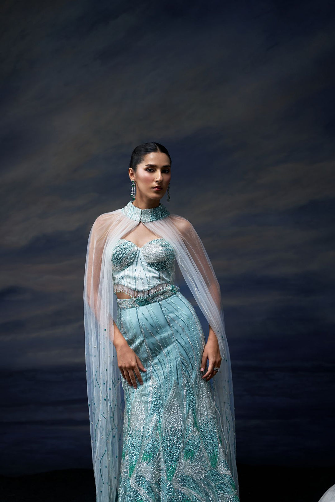 Ocean Veil Lehenga Set