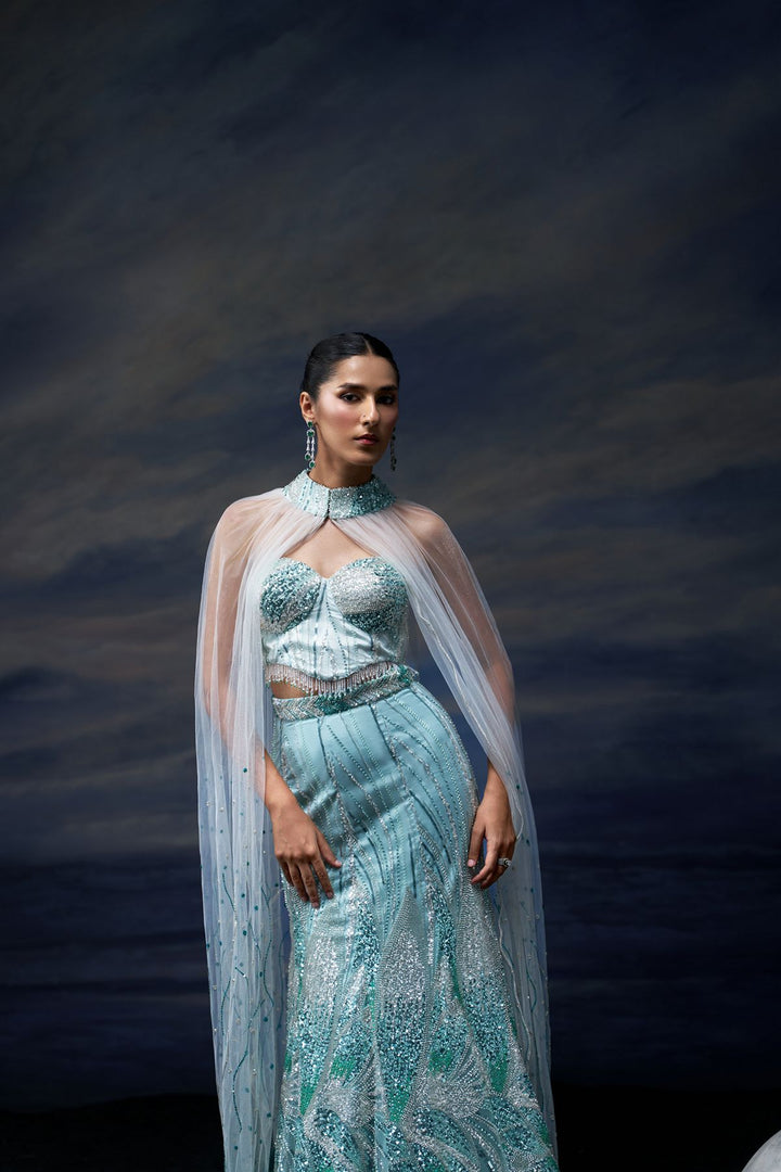 Ocean Veil Lehenga Set