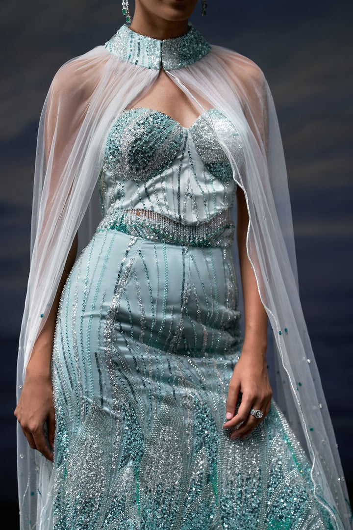 Ocean Veil Lehenga Set