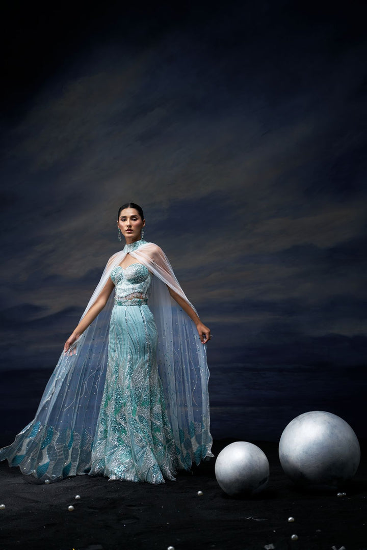Ocean Veil Lehenga Set