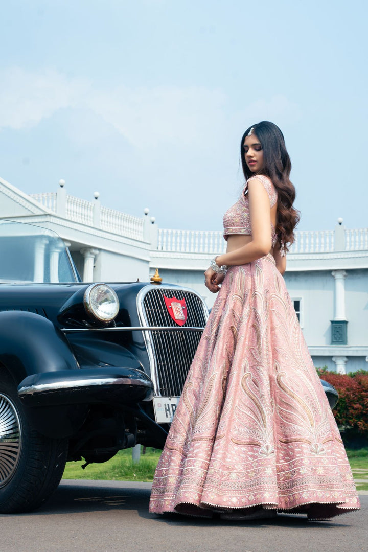 Zyra Lehenga Set- Onion Pink