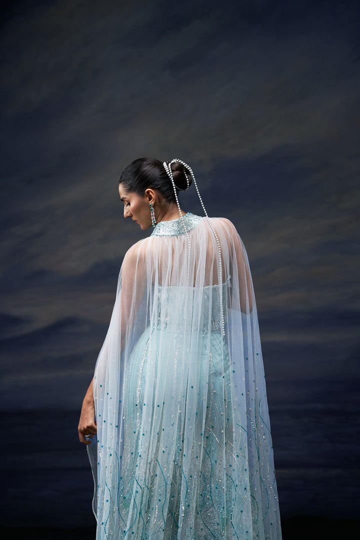 Ocean Veil Lehenga Set