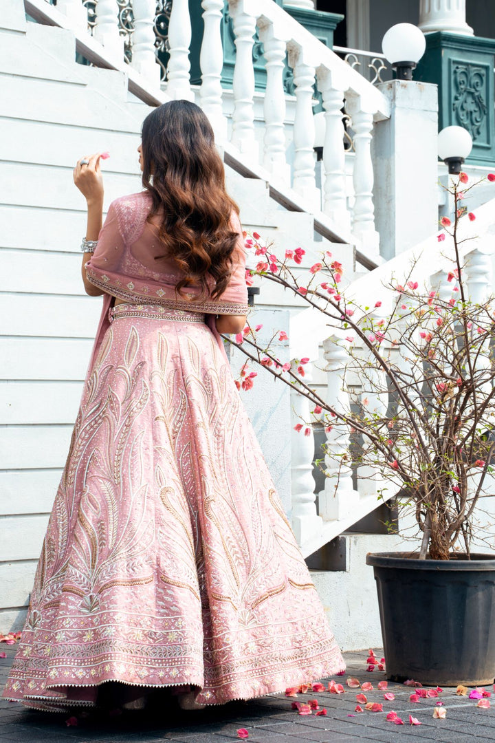 Zyra Lehenga Set- Onion Pink