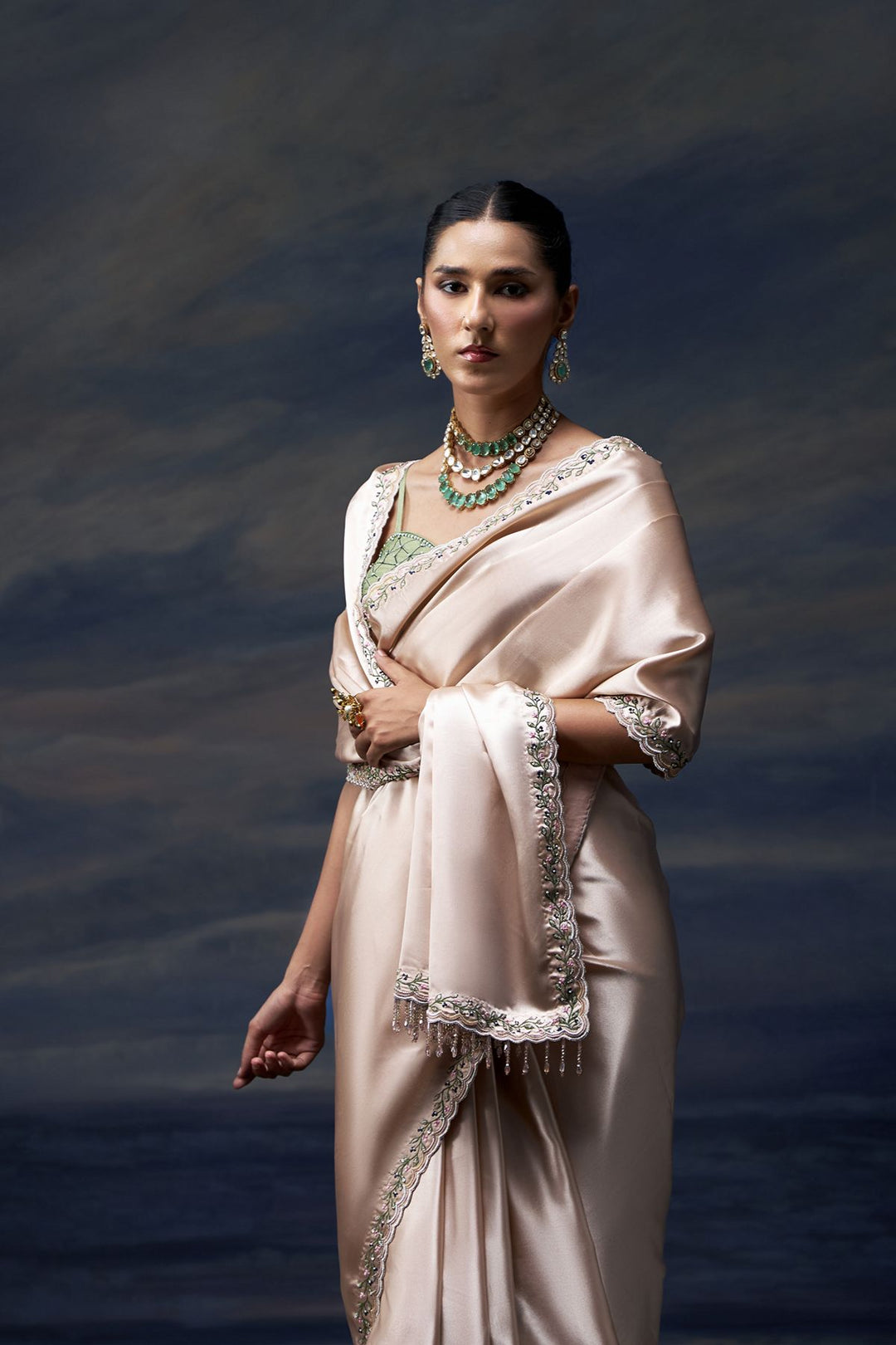 Sea Rose Saree Set