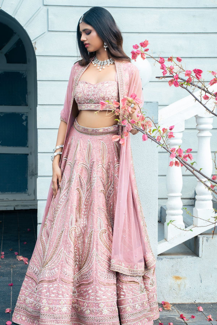 Zyra Lehenga Set- Onion Pink