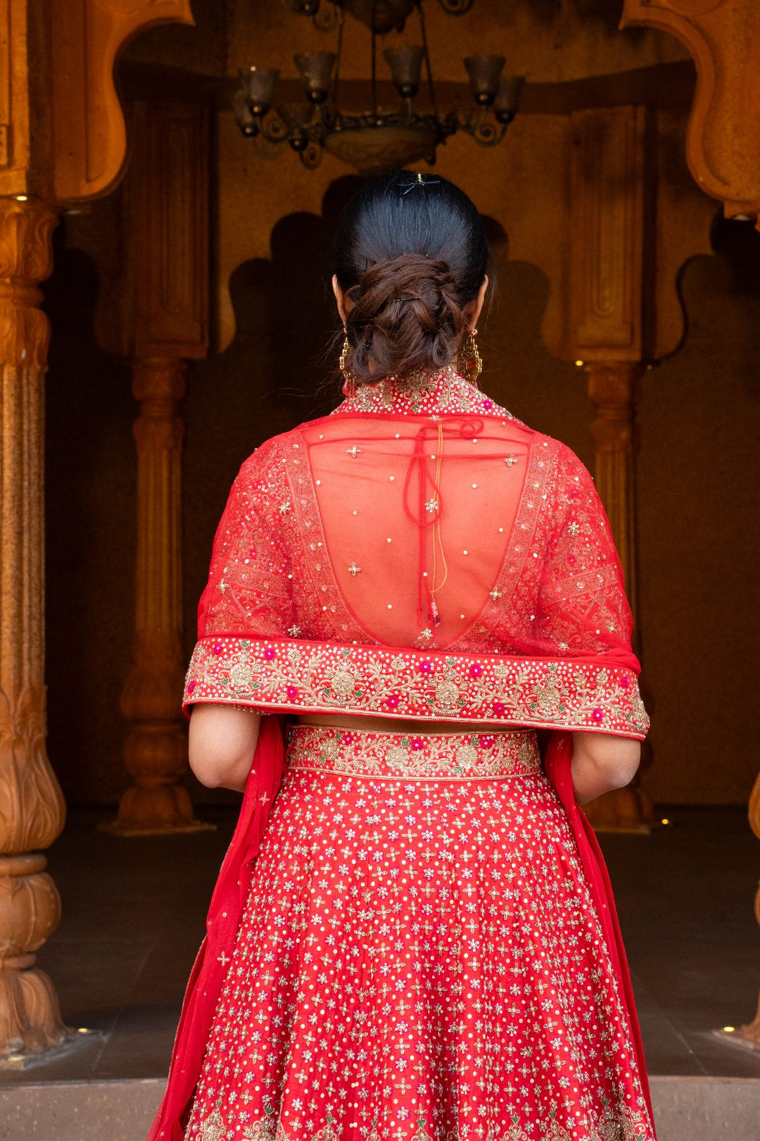 Surea Lehenga Set- Red