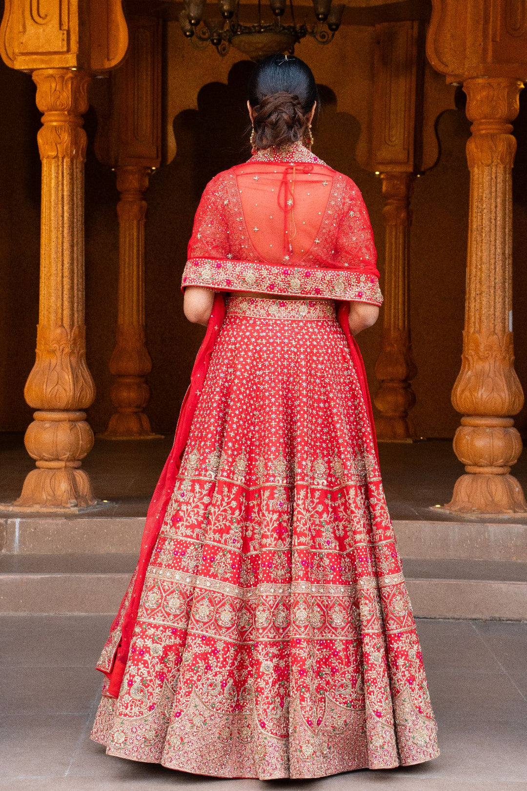 Surea Lehenga Set- Red