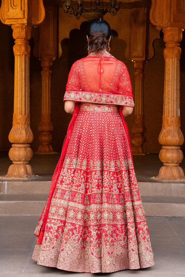 Surea Lehenga Set- Red